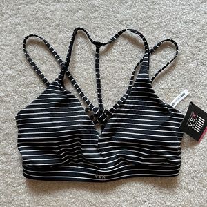 Victoria's Secret VSX Racerback Sports Bra NWT Black White Stripe Size Medium